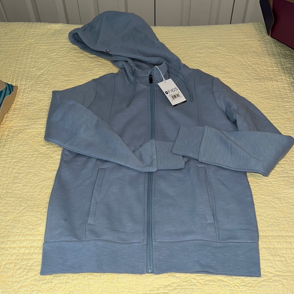NWT Dusty Blue Hoodie Zip up